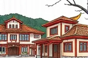 纸飞机航线中操场上方划过的白色弧线